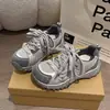 Zapatos de papá populares para mujer, nuevo modelo otoño 2026, malla fina transpirable, suela gruesa, para aumentar altura, deportivos para correr, casuales