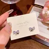 Pendientes de Aro Coreanos Dulces y Exquisitos con Circonita Micro-Pavimentada en Forma de Lazo para Mujer, Pendientes de Corazón Versátiles para el Trabajo, Pendientes de Celebridad de Internet del Mismo Estilo