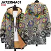 Chaqueta de Nuevo Estilo Transfronteriza con Patrones Multicolor, 32 Elementos, Cremallera, Cárdigan con Capucha, Abrigo de Algodón Polar Engrosado de Invierno con Forro Amarillo
