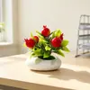 Fornecimento direto transfronteiriço de cinco grandes bonsais de frutas artificiais para decoração de casa de Ano Novo, ornamentos de plantas verdes em vaso de frutas da sorte de espuma