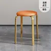 Banqueta de Luxo Leve Estilo Italiano, Pequena Banqueta Redonda para Uso Doméstico, Banqueta Tendência para Mesa de Jantar, Banco Empilhável Moderno Minimalista para Sala de Estar, Banqueta Baixa