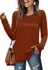 Em Estoque 2025 Roupas Femininas Transfronteiriças Europeias e Americanas Amazon Outono e Inverno Nova Camiseta Casual Listrada de Manga Longa com Gola Redonda e Pregas
