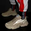Zapatos casuales de exterior transpirables de caña baja reflectantes con suela gruesa para hombre, zapatillas deportivas de moda estilo coreano para hombre