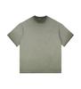 240G American ins Super Fuego Degradado Bicolor Agua Lavada Viejo Color Frito Algodón Puro Corto Chica Picante Paquete Ombligo Camiseta Corta