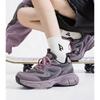 Sapatos Dad Roxo com Solado Grosso Resistentes à Sujeira Sapatos Femininos Explosões Novas Primavera 2025 Versátil Respirável Casuais Esportivos Sapatos de Corrida
