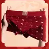 Bolsa de Ropa Interior para Hombre Estilo 2026 con Dibujos Animados del Año del Caballo, Hecha de Algodón de Xinjiang y Angora, Diseño Impreso Rojo, Disponible para Compra de una Pieza