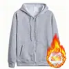 Sudadera con Capucha de Terciopelo Talla Grande para Hombre Estilo Coreano Juvenil Moderna Cremallera Superior Sudadera con Capucha Casual Otoño Invierno Ropa de Abrigo para Hombre