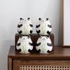 Pote de chá de cerâmica estilo nacional panda pote selado para chá preto pote de armazenamento à prova de umidade mini pote portátil para casa tamanho pequeno ornamentos