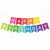 Inglês Feliz Aniversário Bandeira de Decoração com Cauda de Andorinha Dourada Banner Decoração de Festa Suprimentos Bandeira de Feliz Aniversário