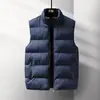 Chaleco de Algodón con Relleno de Plumas de Cuello Alto Otoño Invierno Hombres Mujeres Exterior Cortavientos Calidez Ropa de Trabajo en Equipo Chaleco Impresión Personalizada Logo