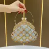 Bolso de noche nuevo transfronterizo, exquisito diseño incrustado con diamantes de escamas de pez, bolso de mano y bandolera de moda y de alta gama para mujer
