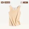 Chaleco térmico de lana y seda para mujer, capa interior para otoño e invierno, top grueso auto-calentable sin costuras con forro polar