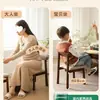 Silla Pequeña de Madera Maciza para Uso en Casa, Taburete Simple con Respaldo Suave Acojinado, Taburete Cuadrado para Entrada, Taburete para Cambiarse los Zapatos, Taburete Pequeño Infantil para Sala de Estar