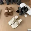 Chinelos Slip-On de Solado Grosso Estilo Retrô para Mulheres, Uso Externo de Verão, Salto Grosso, Aumentador de Altura, Antiderrapante, Sandálias Confortáveis para Combinar com Saias