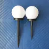 Venta Directa de Fábrica Lámpara de Bombilla Redonda LED Solar Lámpara Solar para Césped de Jardín Bola Blanca Redonda de Onda