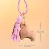 Colgante de flor de dinero tallada en madera, adorno decorativo de incrustaciones, llavero para coche, colgador para bolsa, pequeño colgante de artesanía de madera