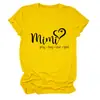 Amazon Ebay Estación Independiente Camiseta Cómoda y Versátil para Mujer Mimi Pray Hug Love Cuello Redondo Manga Corta