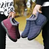 Sapatos de Algodão Inverno Casal Botas de Neve Botas de Algodão Acolchoadas com Forro de Lã Poliuretano Quente Sapatos Casuais para Caminhada Sapatos de Bico Redondo para Idosos