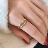 Anel Aberto Mobius Irregular Fashion Retrô de Camada Dupla Novo Anel Simples Dourado para Dedo Indicador Joias Atacado
