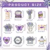 Traje transfronterizo nuevo de madera de 12 piezas decoración de casa de vacaciones lavanda suministros para fiestas etiqueta de regalo atuendo colgante