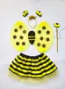 Venda Quente Transfronteiriça Conjunto de Quatro Peças Asas de Abelha Fofas Anjo Joaninha Traje de Performance Amarelo Vermelho Traje de Performance de Palco