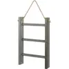 Estante de Almacenamiento Viejo de Madera Estante para Toallas Bufandas de Baño Colgante Trapezoidal con Cuerda de Cáñamo Montado en Pared Estante Decorativo