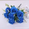Spot atacado decoração de casa simulação flor falsa pequeno buquê de rosas layout de casamento simulação 7 rosas persas