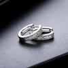 Pendientes de Diamantes de Doble Fila Estilo Nuevo para Hombres, Pendientes Pequeños de Aro de Moda Transfronterizos para Mujeres, Accesorios de Lujo Ligeros Versátiles con un Toque de Alta Gama