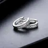 Pendientes de Diamante de Doble Fila Transfronterizos para Hombre, Modernos, a la Moda, de Alta Gama, Estilo Lujo Ligero, Nicho, Hebilla de Oreja Joyería con Diseño Personalizado para Mujer