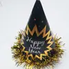 Festa de Réveillon 2024 Chapéu de Formatura Adereço de Cabeça de Ano Novo Faixa de Cabeça Escola Empresa Live Mai Taibo