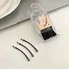 Grampos de Cabelo Pretos Sem Costura para Fixação Lateral, Pequenos Grampos de Aço para Franja e Penteado