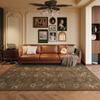 Alfombra Edad Media Sala de Estar Sofá Alfombra de Piso Impermeable Lavable Borrable Dormitorio Nuevo Retro Lujo Ligero Avanzado Estilo Americano Francés