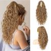 Peluca Europea y Americana Cola de Caballo para Mujer Pelusa Rizos Maíz Pinza de Agarre Cola de Caballo Ondas de Agua Extensiones de Cabello Largo Rizado Cola de Caballo