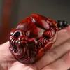 Palo de rosa Pixiu con forma de calabaza Talla de madera de maíz Tortuga de dinero Adorno de mano Artesanía de madera Decoración colgante