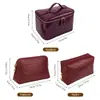 Set de tres piezas de bolsa de maquillaje con patrón de cocodrilo transfronterizo, impermeable, lujo ligero, gran capacidad, alta gama, bolsa de tocador de viaje conveniente
