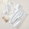 Conjunto de ropa interior infantil sin huesos, ropa cálida de otoño para niños y niñas, pantalones de otoño, pijamas de bebé de primavera y otoño para niños medianos y grandes