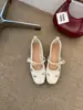 Primeiro Encontro: Sapatos Mary Jane com laço estilo europeu e americano para mulheres, novo modelo outono 2026, bico quadrado com strass, salto grosso