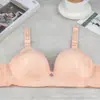 De acordo com Jiaoting 3056 Sutiã Mamãe Roupa Íntima Tamanho Grande Feminino Sutiã Fino Sem Aro Flor Escura Fecho Traseiro de Três Fileiras