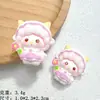 Flor de Dibujos Animados Oveja Bella Accesorios de Resina DIY Hechos a Mano Decoraciones de Pegamento de Crema Llavero Cadena para Teléfono Colgante