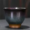Xícara de Chá Jianzhan Queimada em Forno Tamanho Grande Cerâmica Xícara para Degustação de Chá Xícara de Anfitrião Kung Fu Chapéu de Cogumelo Conjunto de Uma Peça Xícara de Chá Tenmoku Múltiplos Estilos