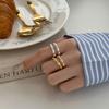 Anillo de apertura de arroz geométrico coreano para mujer, nicho, diseño único, anillo para dedo de comida, acero de titanio, accesorios que no se decoloran, venta al por mayor