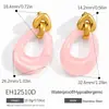 Aretes de acero de titanio transfronterizos Yuhui, con un diseño geométrico hueco de resina de color ámbar estilo Melard, aretes de acero inoxidable