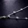 Pulseira de Flor de Pessegueiro Shili Sansheng III Pulseira com Borla Feita à Mão Pulseira com Zircônia Incrustada Joias de Prata Atacado