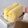 Bolsa de Caneta Pelúcia Macaron Estilo Coreano Bolsa de Mão Feminina Portátil para Viagem Bolsa de Cosméticos Bolsa Clutch de Grande Capacidade Bolsa Quadrada Pequena Feminina