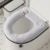 Fundas para asiento de inodoro de otoño e invierno, de felpa y engrosadas, con diseño de cremallera, para uso doméstico