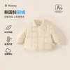 Ropa infantil Bangxuan, ropa cálida con cuello, tops lisos de invierno, chaqueta de plumón para bebé niña, abrigo ligero de plumón para bebé