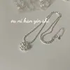 Collar de Fuegos Artificiales Onihan de Plata de Ley S925 Diseño para Mujer Colgante Estéreo Diseño de Nicho Cadena para Clavícula de Alto Sentido