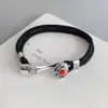 Pulseira Auspiciosa Popular do Douyin Corda Vermelha Corda Preta Pulseira de Casal Retrô Tecida à Mão Presente de Dia dos Namorados