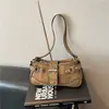 Elegante Bolso Cruzado de Hombro Casual Simple Color Sólido Estilo Cinturón Nueva Moda 2026 Versión Coreana Textura Pu Ins