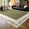 Alfombra vintage verde transfronteriza para sala de estar y dormitorio, alfombra de área grande de cobertura total para sofá y mesa de centro, alfombra para el hogar y tapete de piso